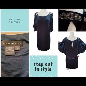 SOLD - Aidan Mattox Evergreen Velvet Dress